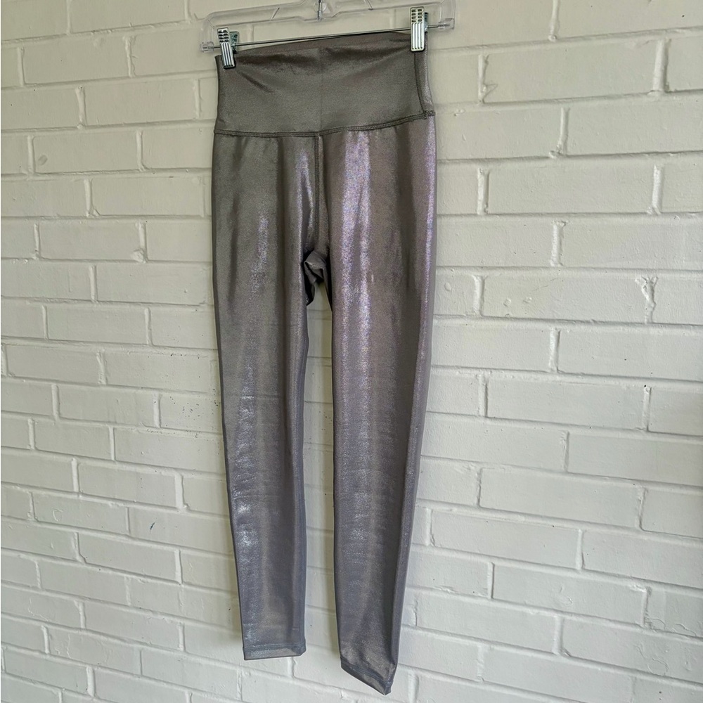 Allfenix Liquid Silver Women's High-Waisted 7/8 Leggings, SZ S LIKE NEW! - Picture 4 of 8